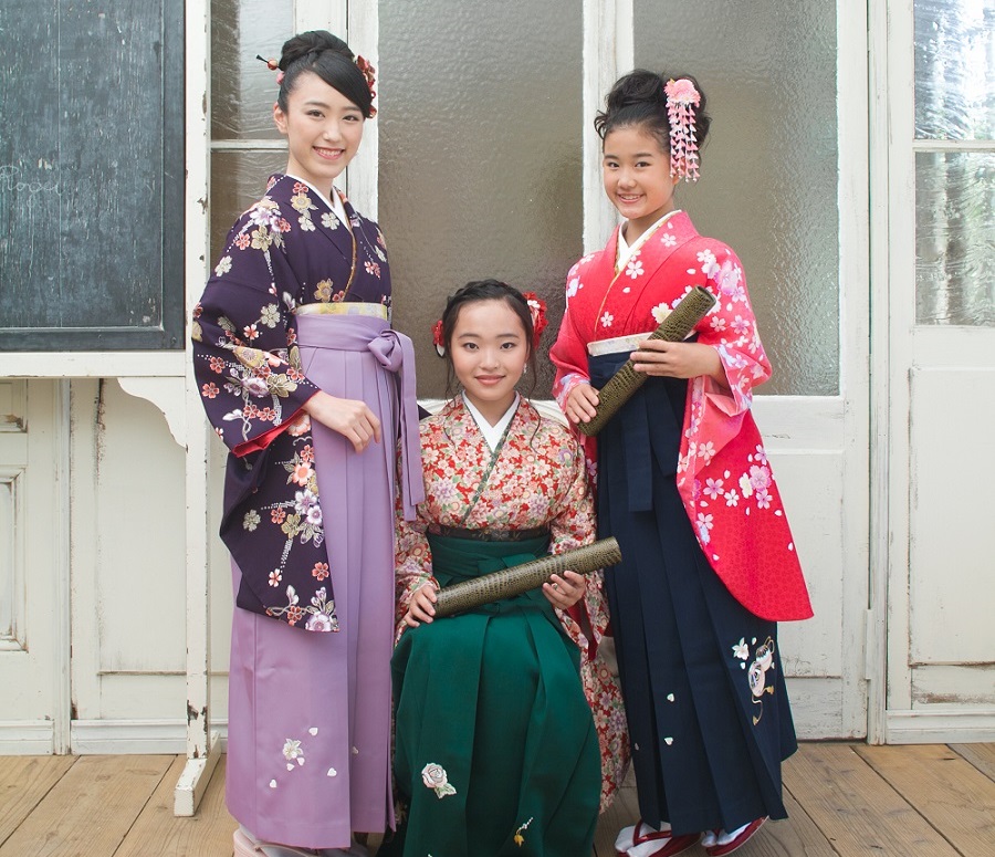 小学生 卒業式 袴 女の子ポリエステル製 - 和服