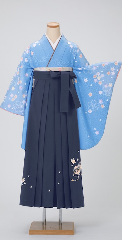 推しカラー「青色」の袴コーデ03例