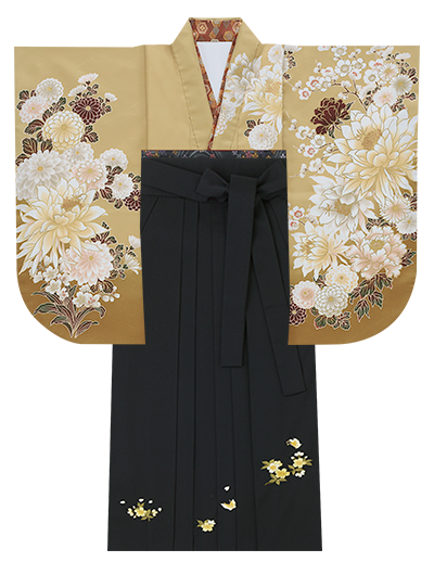 推しカラー「黒色」の袴コーデ01例