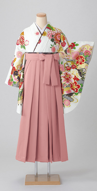 推しカラー「白色」の着物コーデ01例