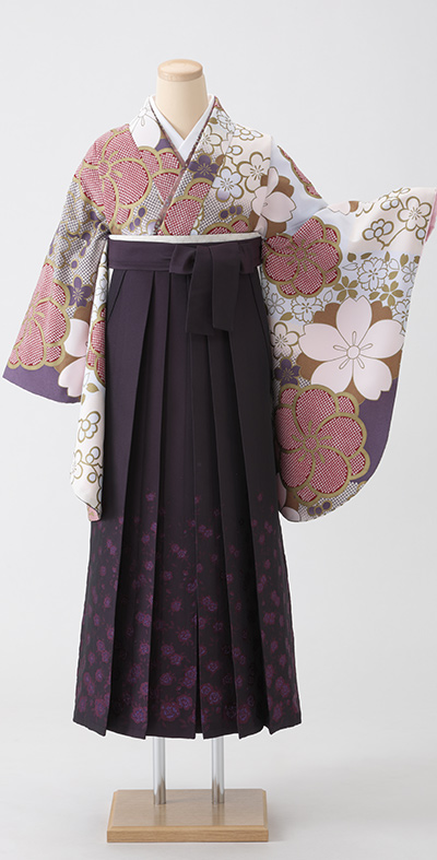 推しカラー「白色」の着物コーデ03例